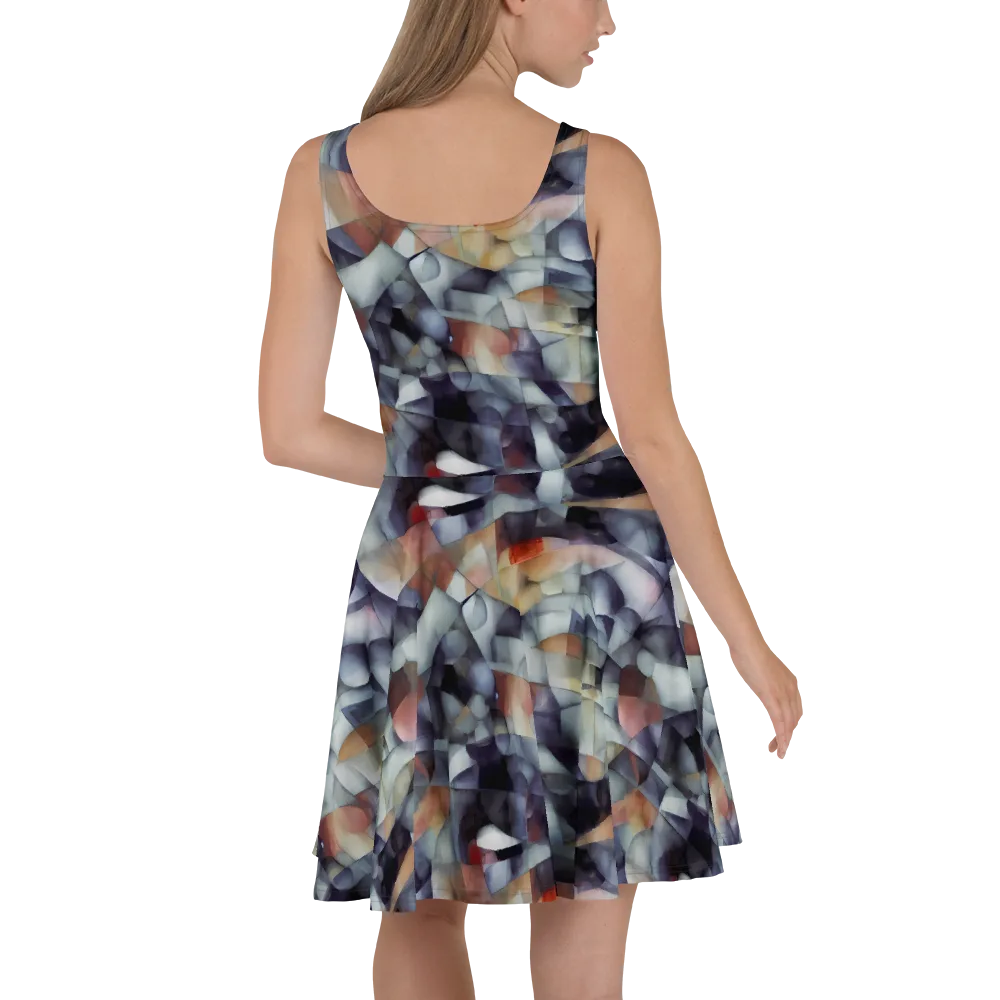 Slate Mosaic on Skater Dress — Back