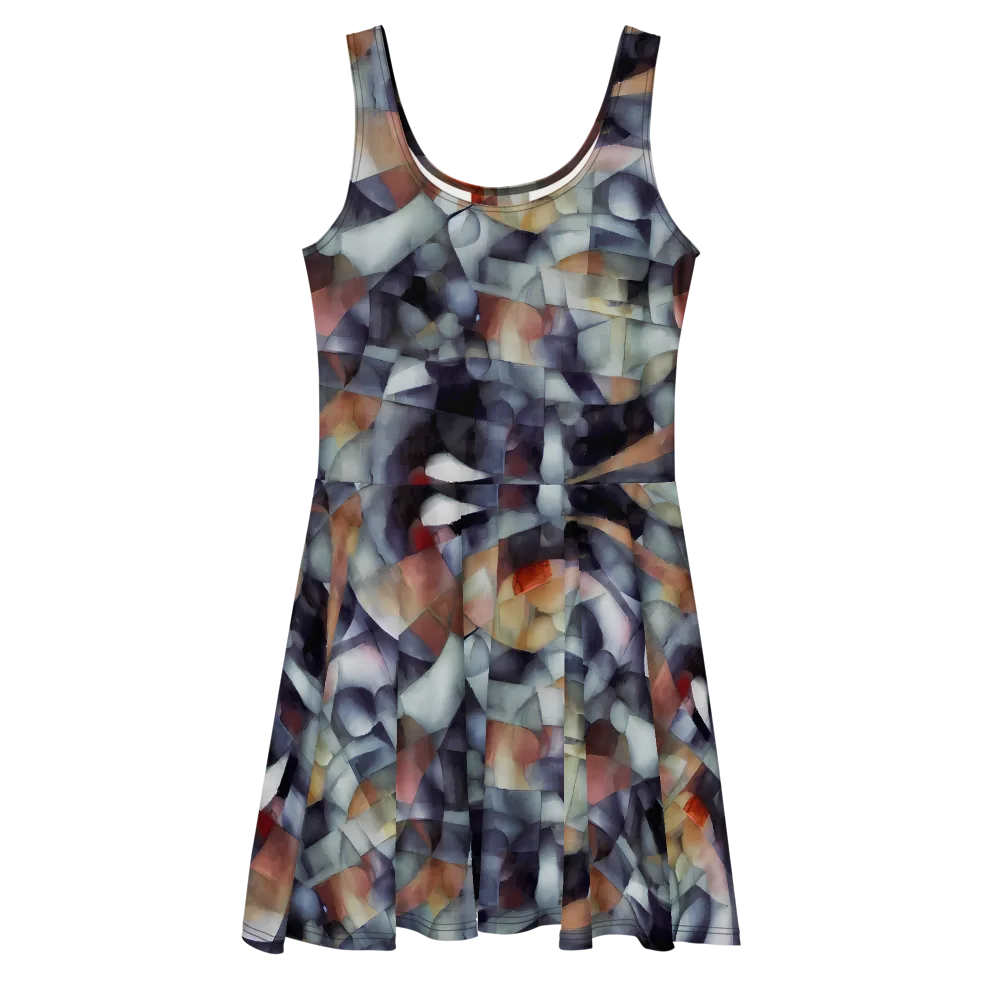 Slate Mosaic on Skater Dress — Front
