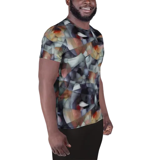 Slate Mosaic on a Men's Athletic T-Shirt