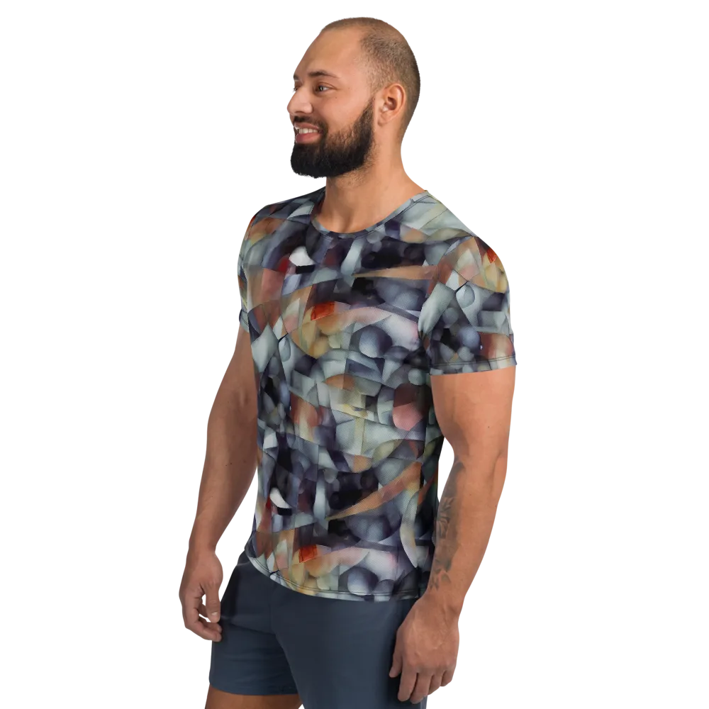 Slate Mosaic on Men's Athletic T-Shirt — Left