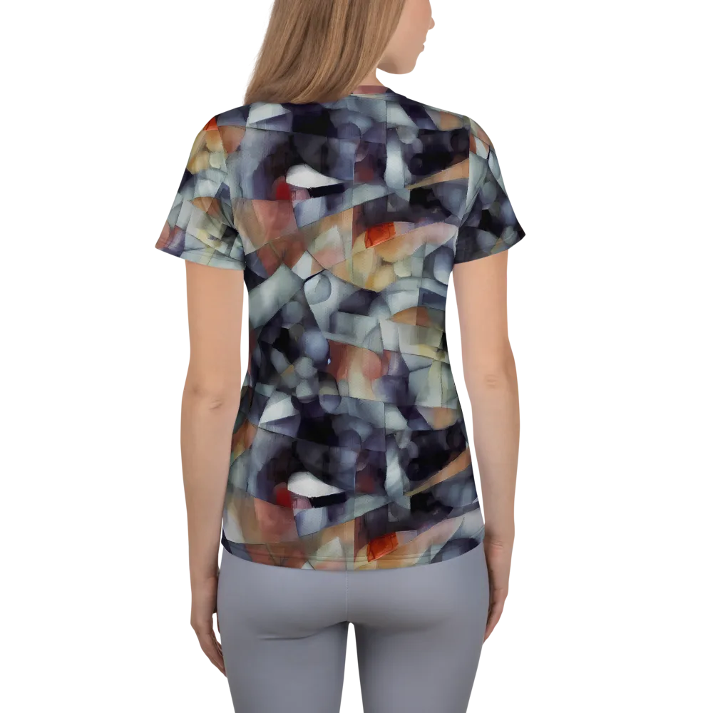 Slate Mosaic on Women's Athletic T-Shirt — Back