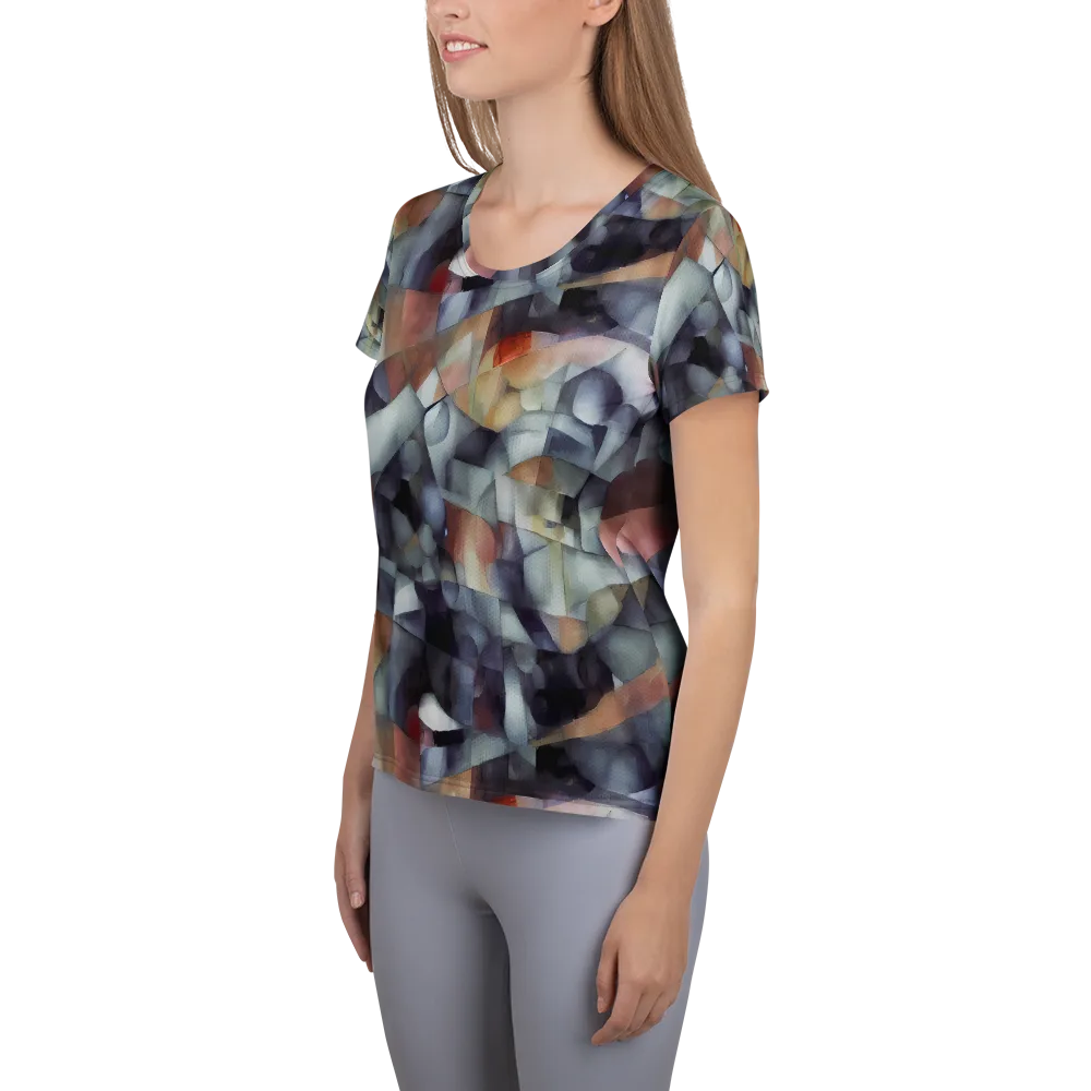 Slate Mosaic on Women's Athletic T-Shirt — Left