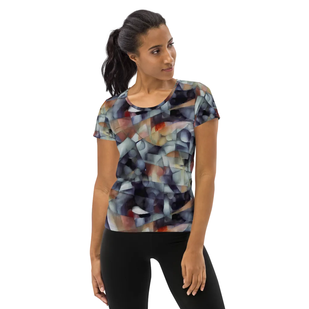Slate Mosaic on Women's Athletic T-Shirt — Front