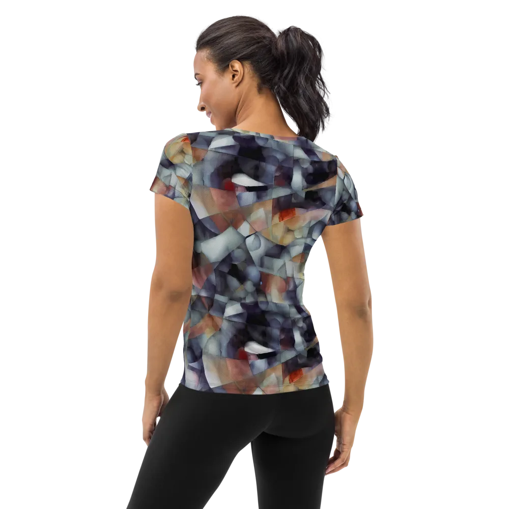 Slate Mosaic on Women's Athletic T-Shirt — Back