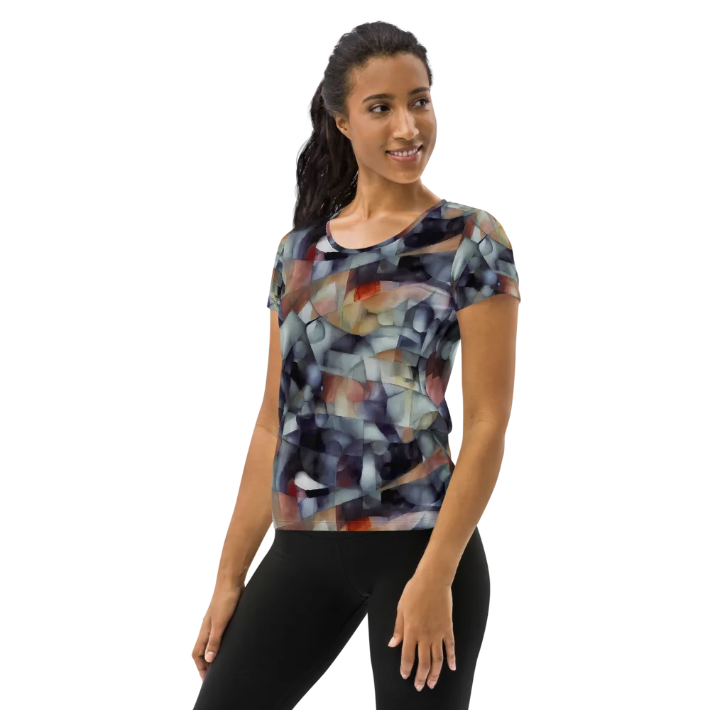 Slate Mosaic on Women's Athletic T-Shirt — Left
