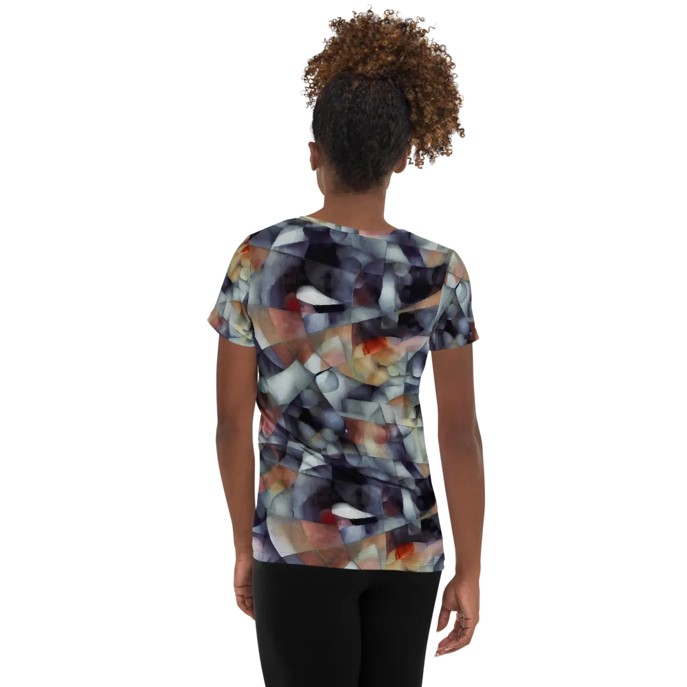 Slate Mosaic on Women's Athletic T-Shirt — Back