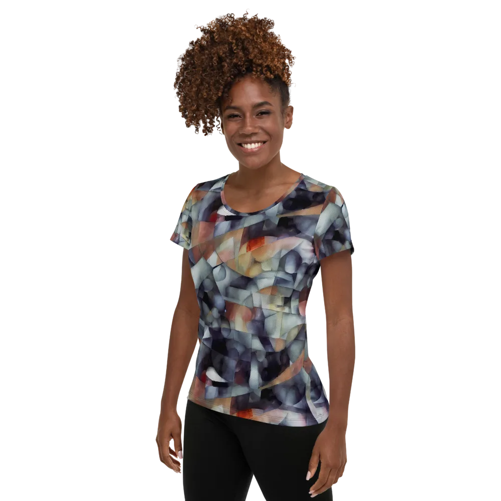Slate Mosaic on Women's Athletic T-Shirt — Left