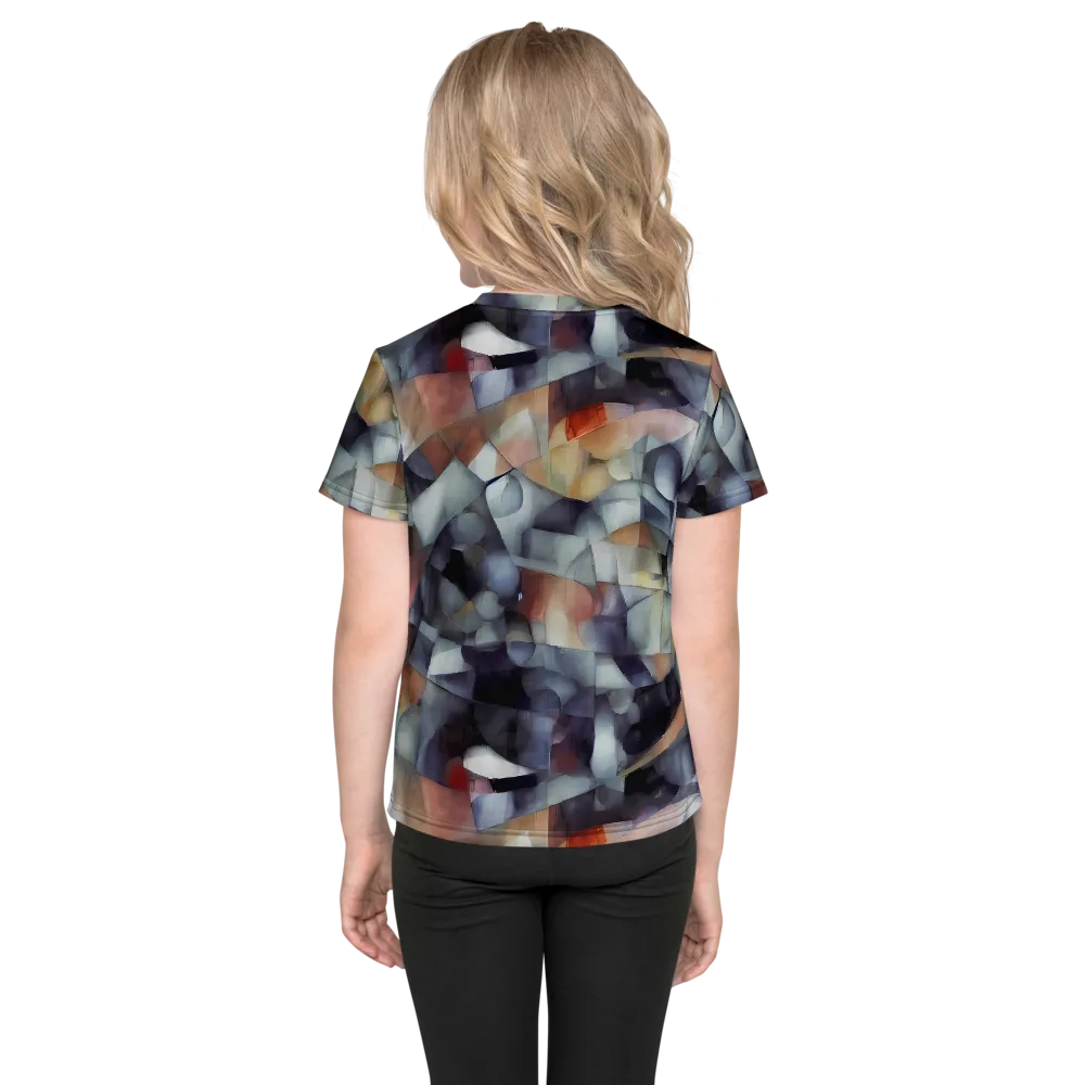 Slate Mosaic on Kids Crew Neck T-Shirt — Back