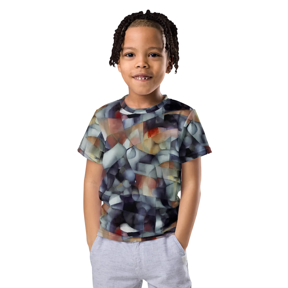 Slate Mosaic on Kids Crew Neck T-Shirt — Front