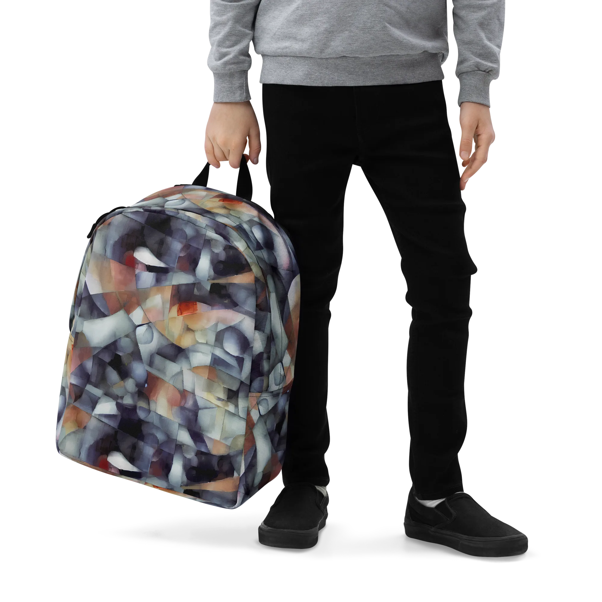 Slate Mosaic on Minimalist Backpack — Zoomed-in