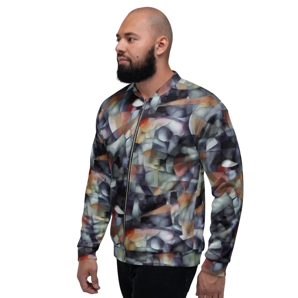 Slate Mosaic on Bomber Jacket — Left