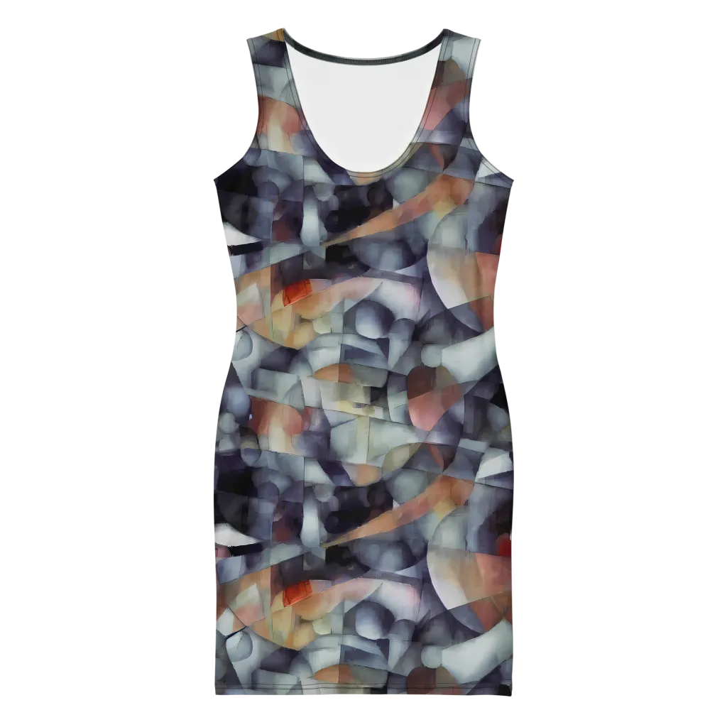 Slate Mosaic on Bodycon Dress — Front