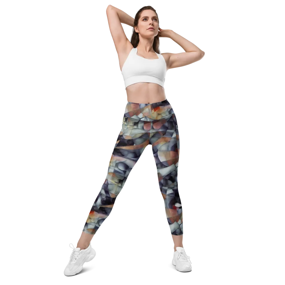 Slate Mosaic on Leggings with Pockets — Front