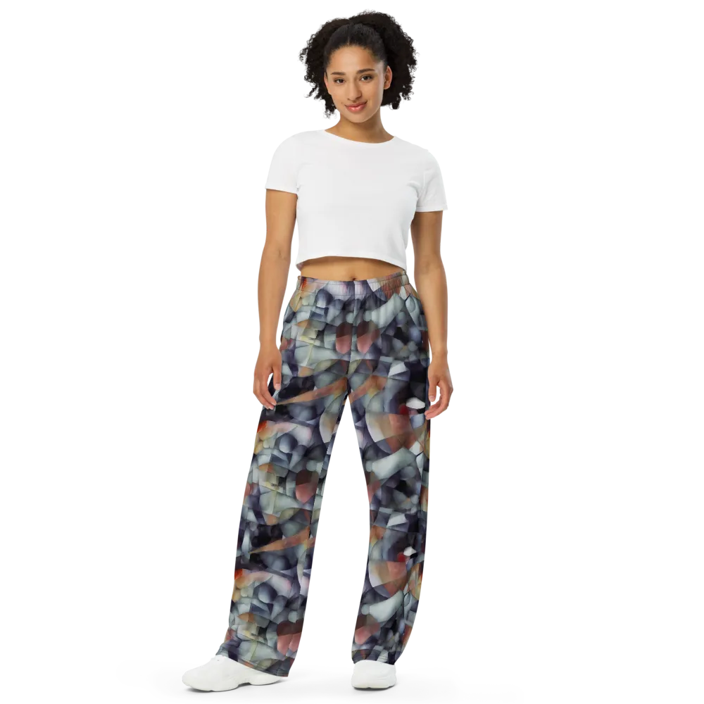 Slate Mosaic on Wide-Leg Pants — Front
