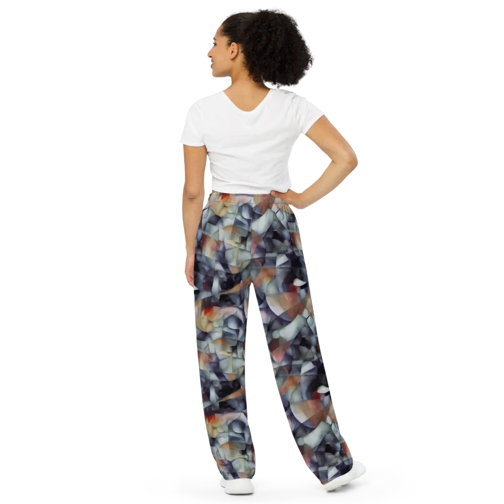 Slate Mosaic on Wide-Leg Pants — Back
