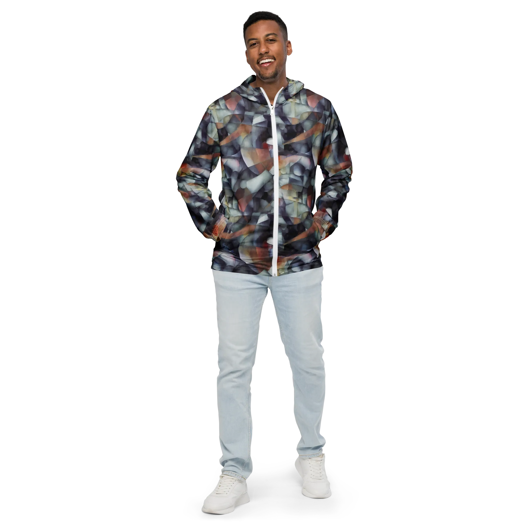 Slate Mosaic on Men's Windbreaker — Front