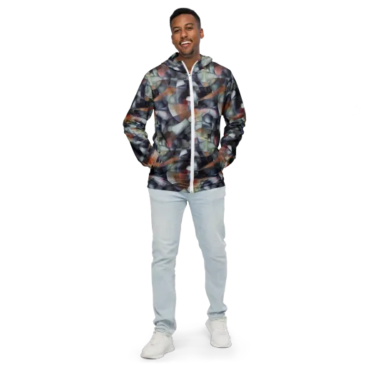 Slate Mosaic on a Men's Windbreaker