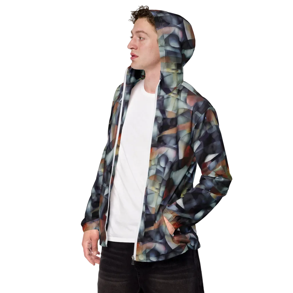 Slate Mosaic on Men's Windbreaker — Left Front