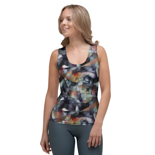 Slate Mosaic on a Women's Tank Top