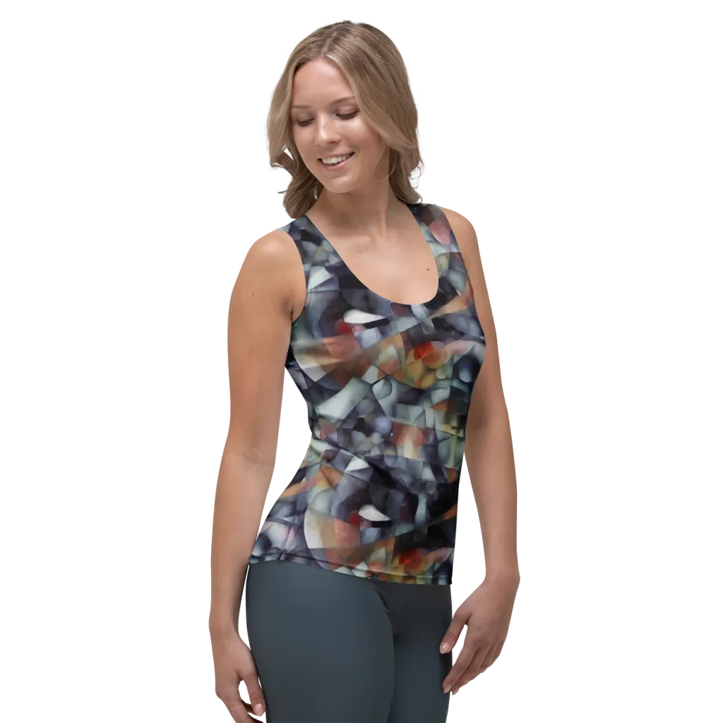 Slate Mosaic on Women's Tank Top — Right Front