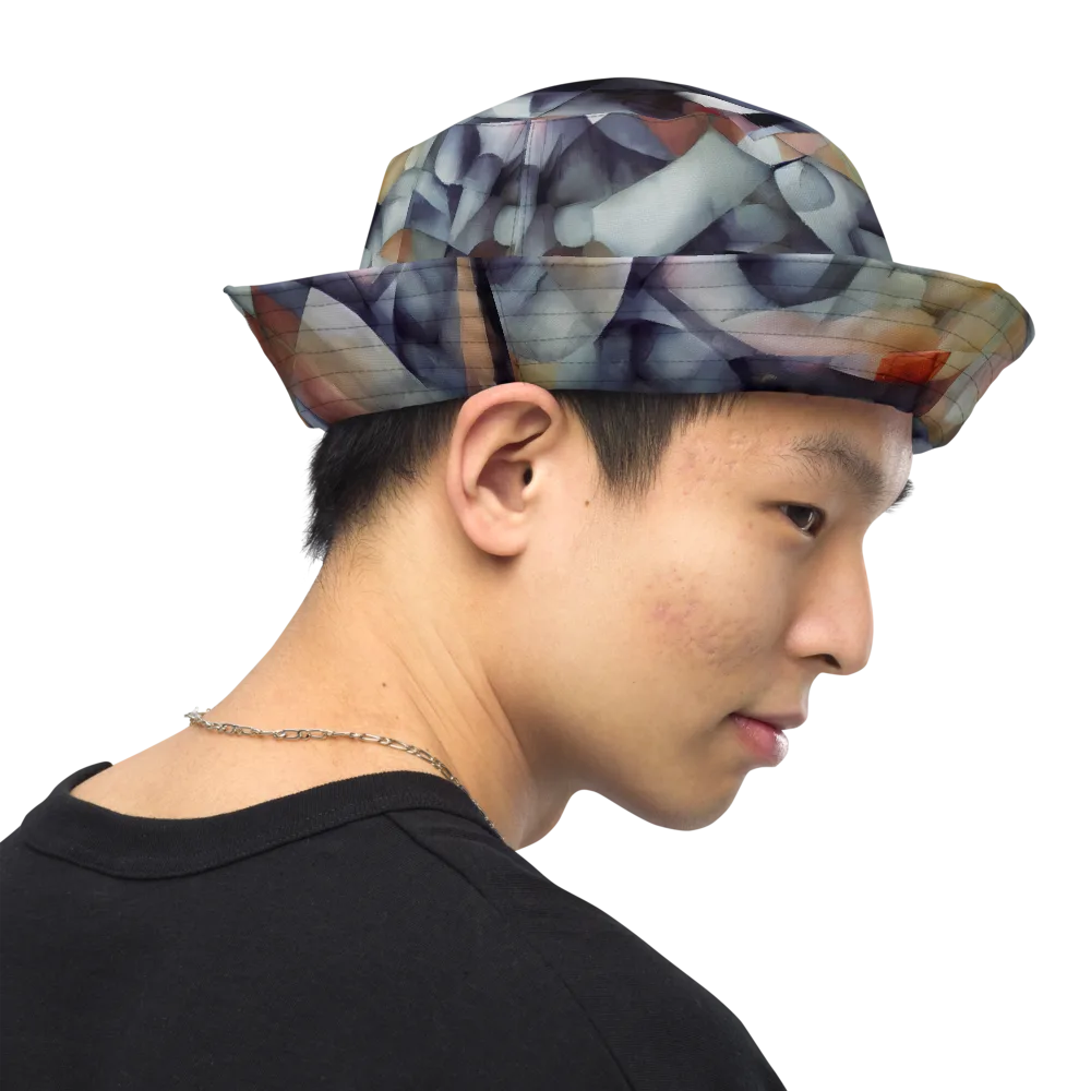 Slate Mosaic on Reversible Bucket Hat — Right Outside