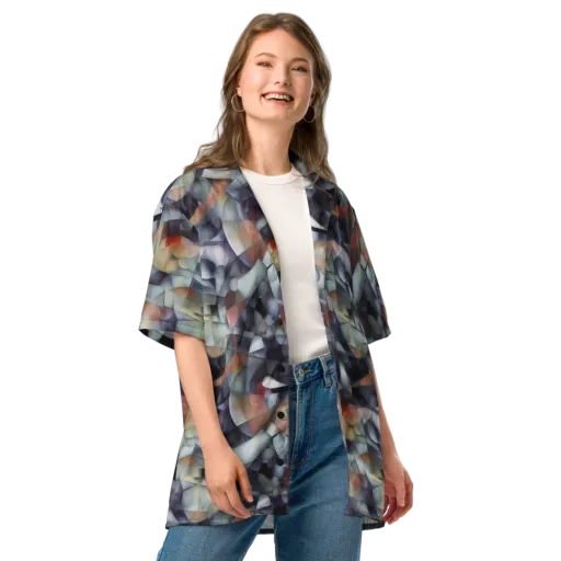 Slate Mosaic on a Button Shirt