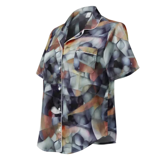Slate Mosaic on a Women's Short Sleeve Pajama Top
