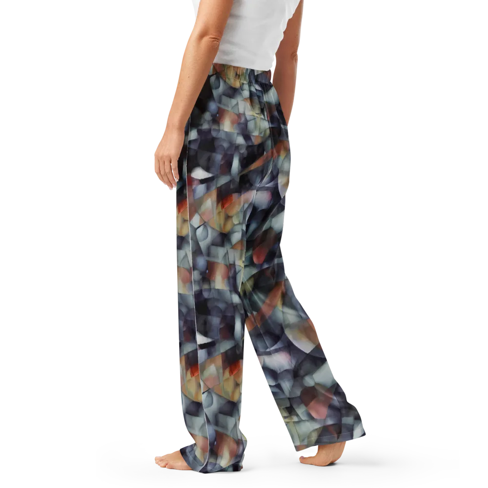 Slate Mosaic on Women's Pajama Pants — Left