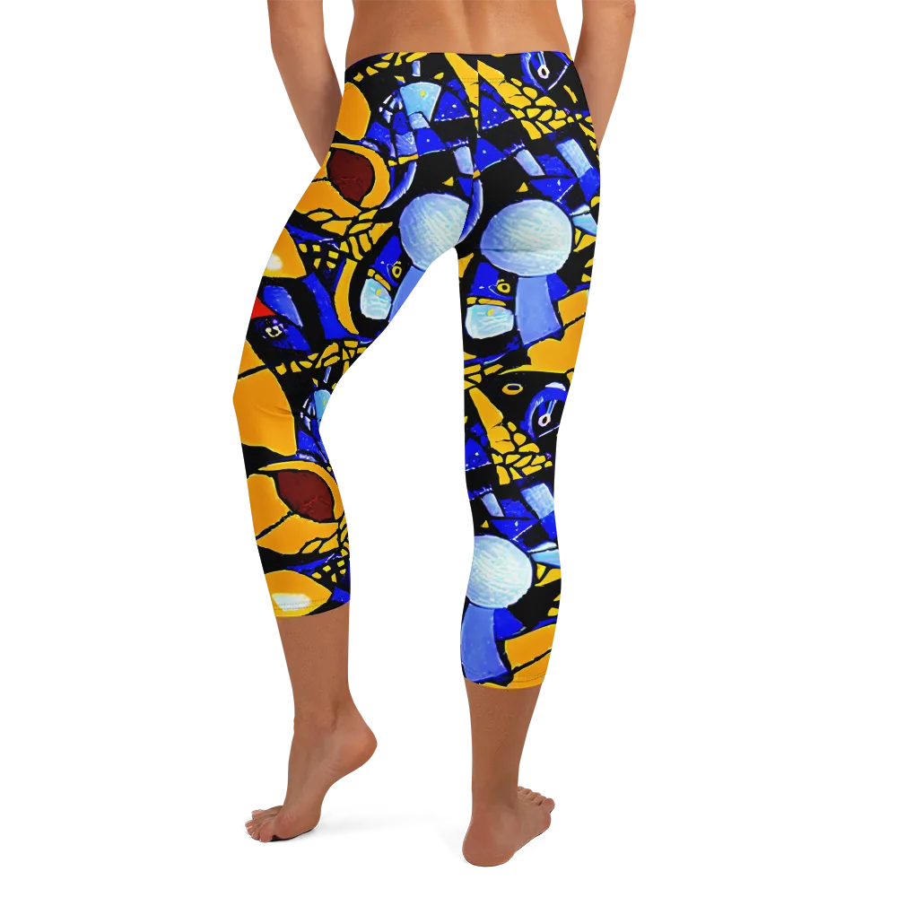 Cosmic Tessellation on Capri Leggings — Back