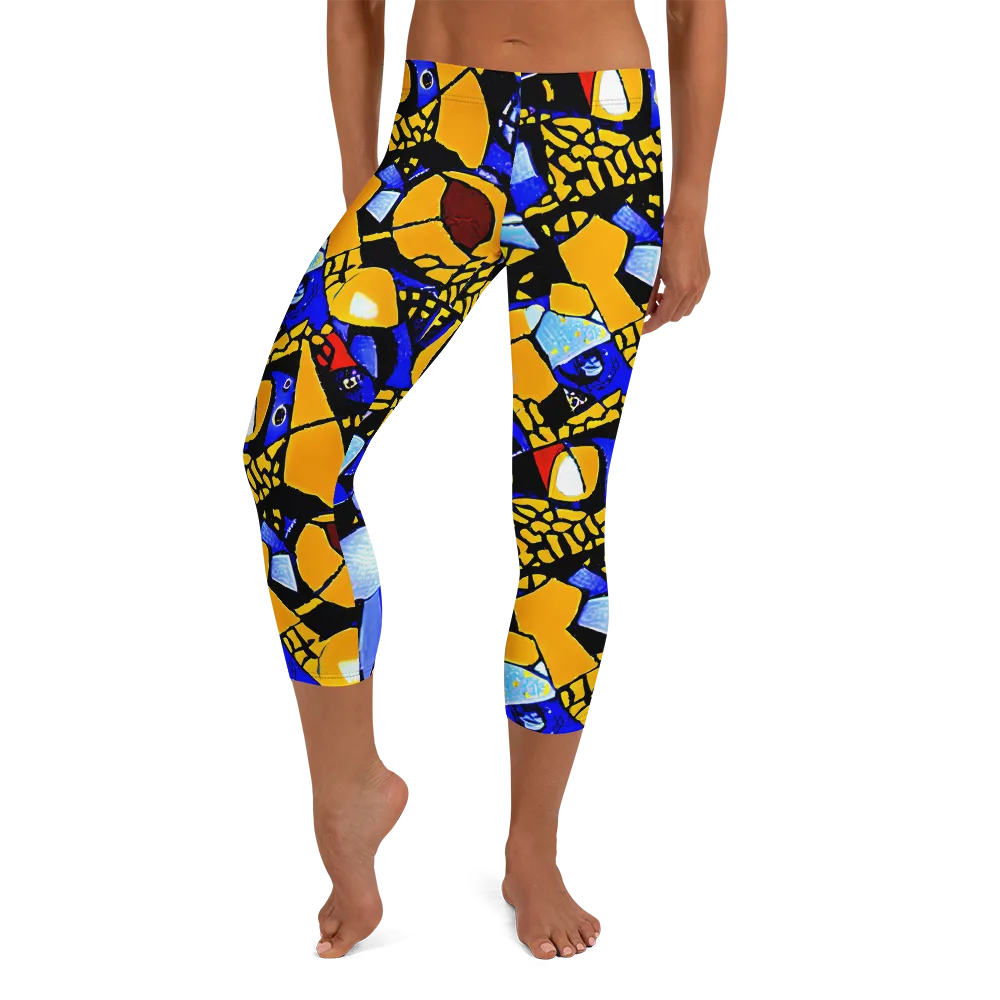 Cosmic Tessellation on Capri Leggings — Front