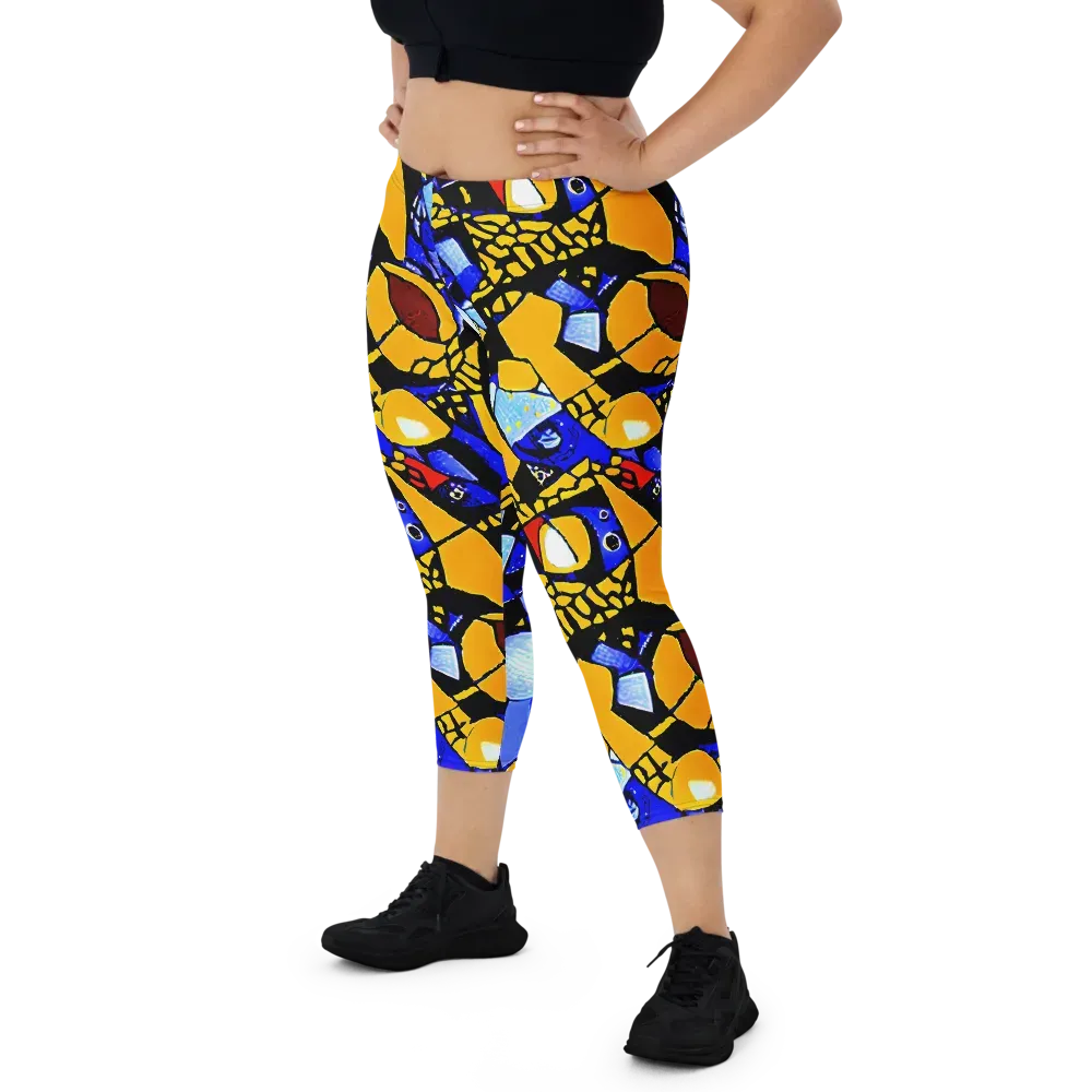 Cosmic Tessellation on Capri Leggings — Front
