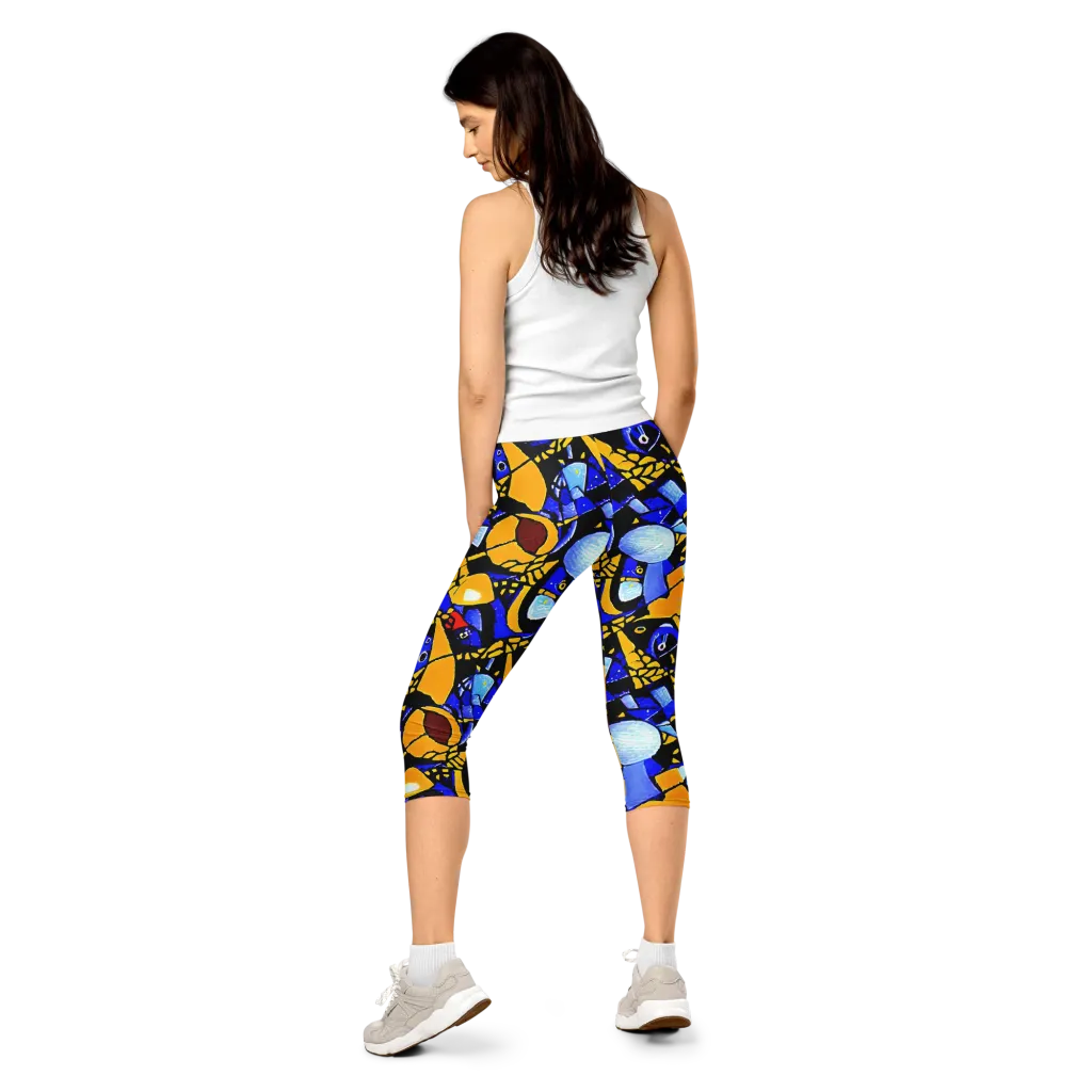 Cosmic Tessellation on Capri Leggings — Back