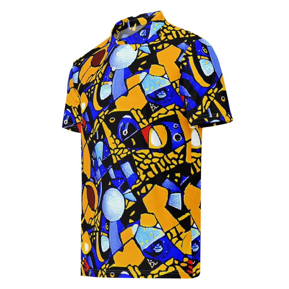Cosmic Tessellation on Men's Slim Fit Polo Shirt — Left Front