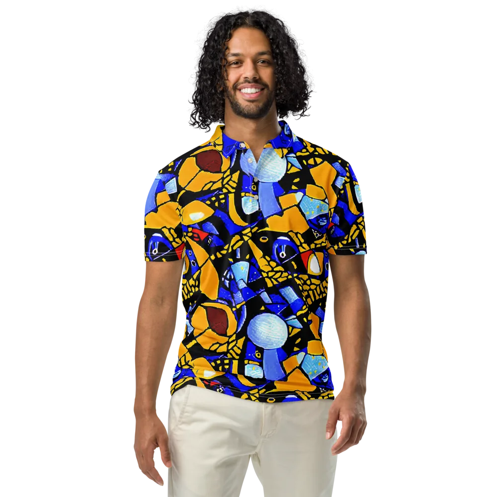 Cosmic Tessellation on Men's Slim Fit Polo Shirt — Front