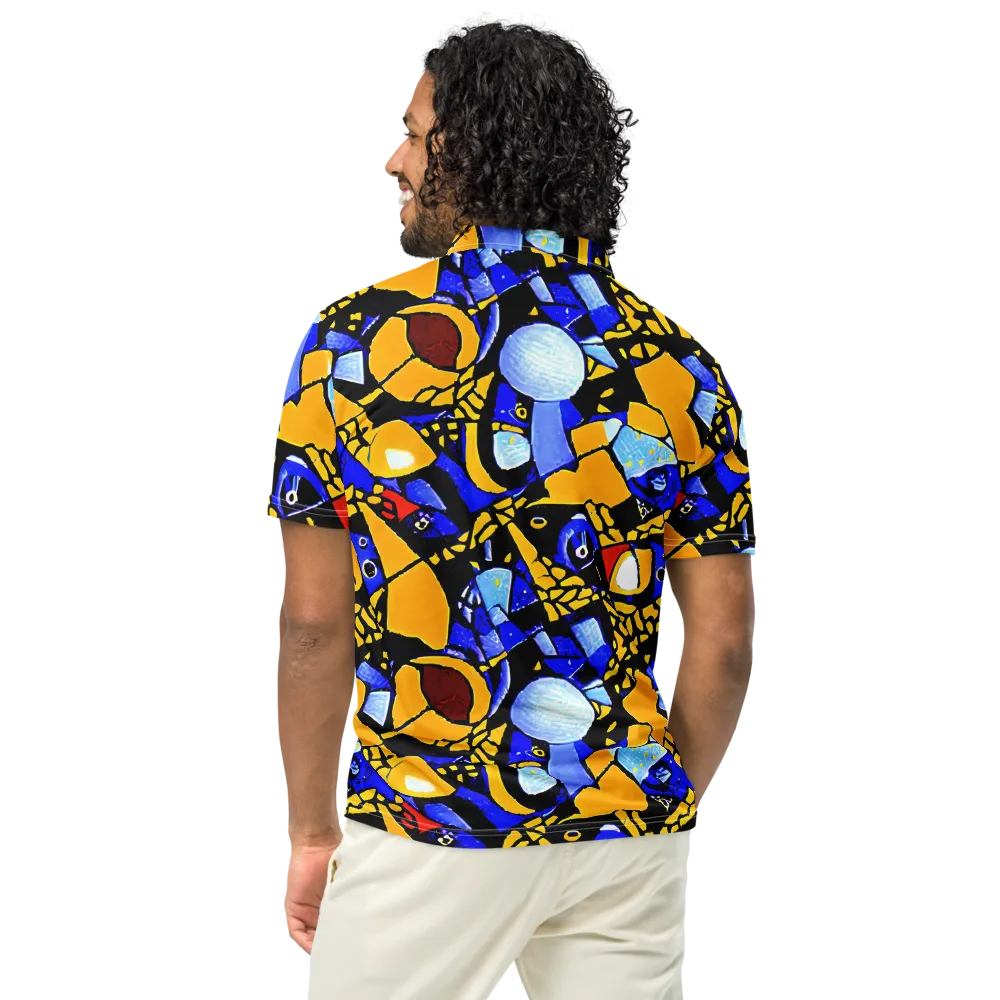 Cosmic Tessellation on Men's Slim Fit Polo Shirt — Back
