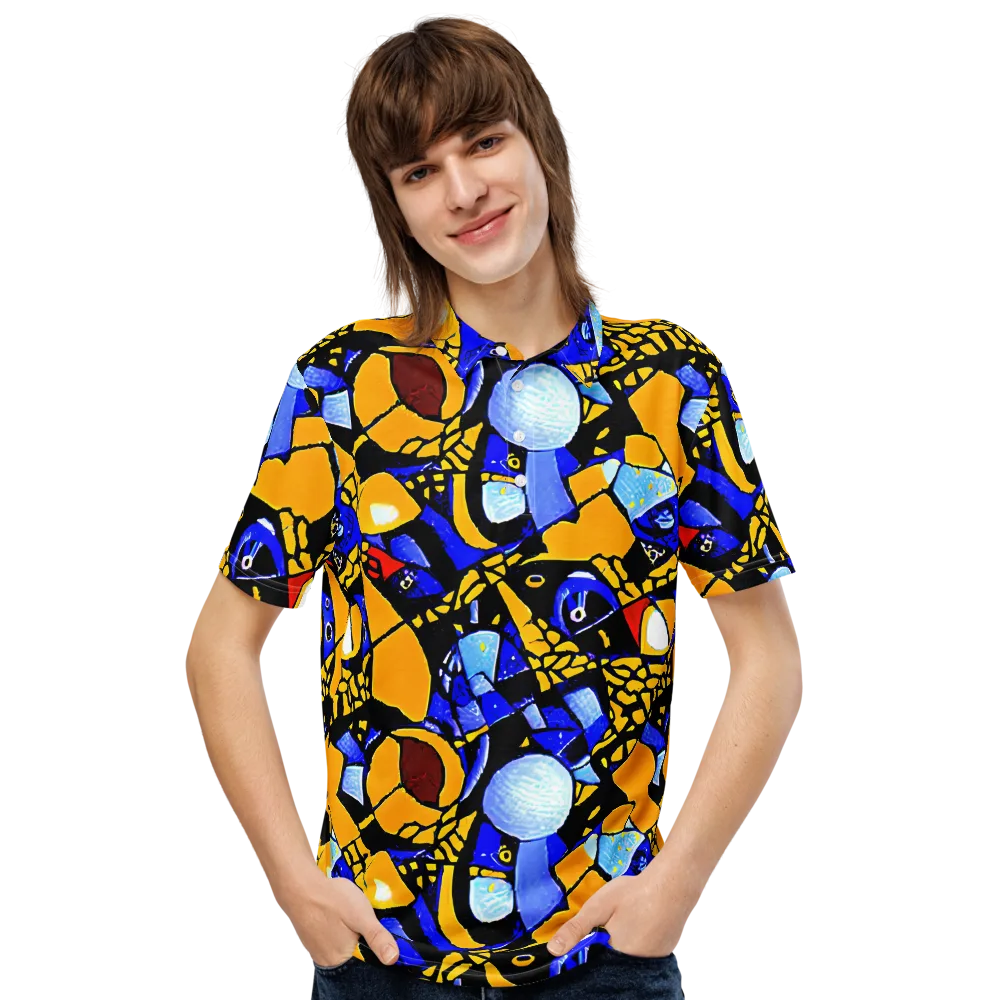 Cosmic Tessellation on Men's Slim Fit Polo Shirt — Front