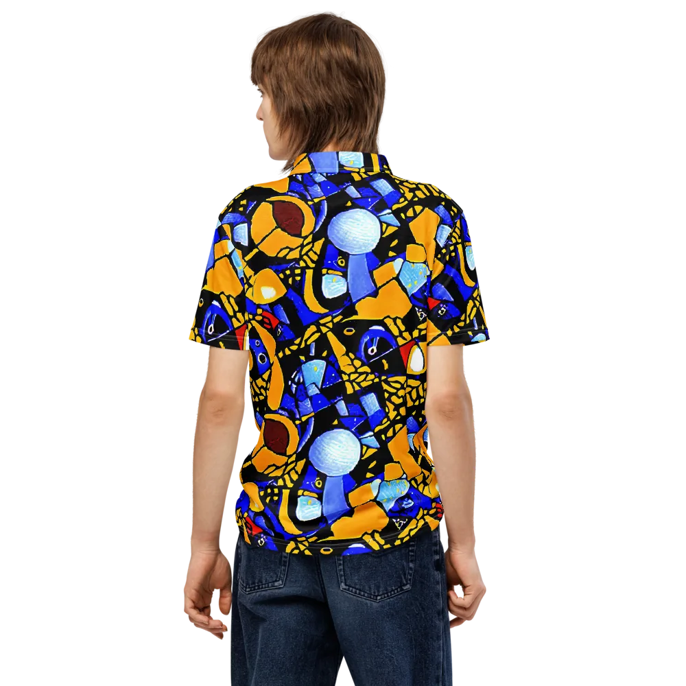 Cosmic Tessellation on Men's Slim Fit Polo Shirt — Back