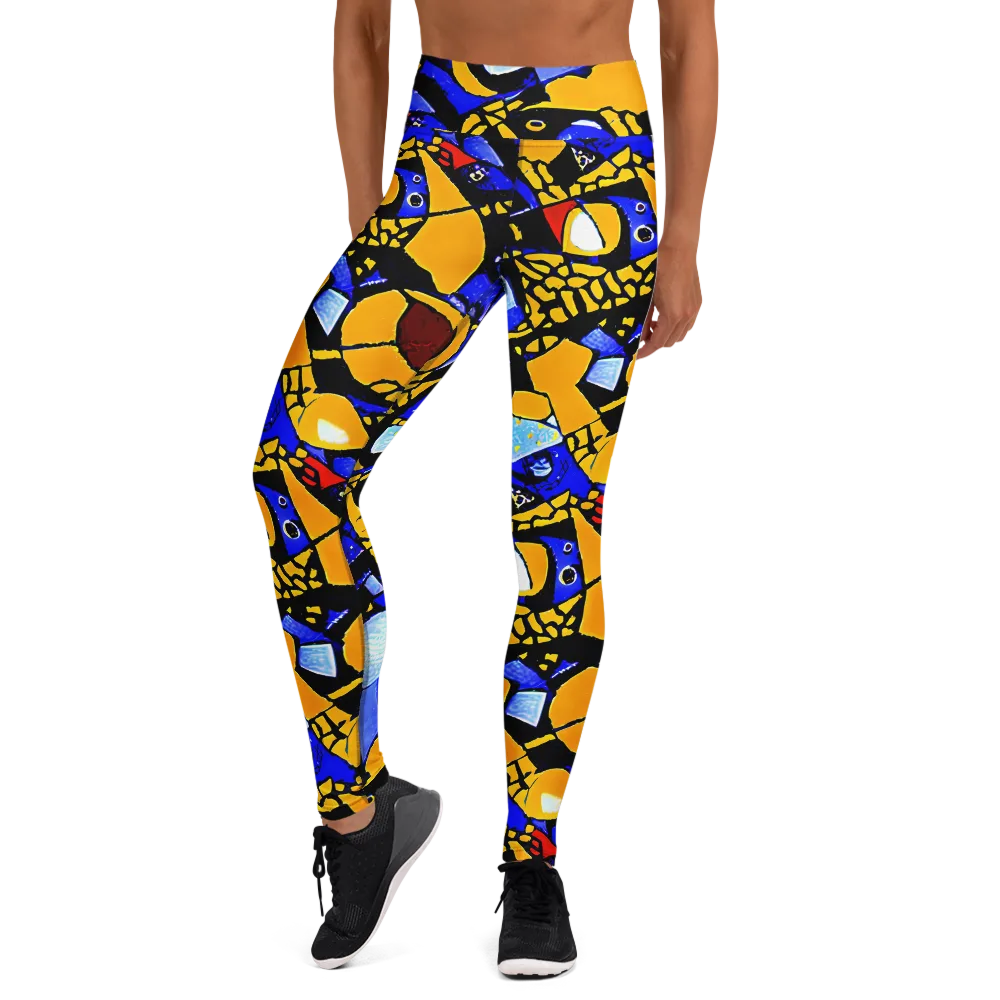 Cosmic Tessellation on Yoga Leggings — Front