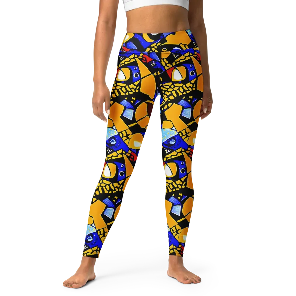 Cosmic Tessellation on Yoga Leggings — Front