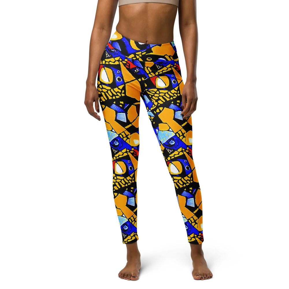 Cosmic Tessellation on Yoga Leggings — Front