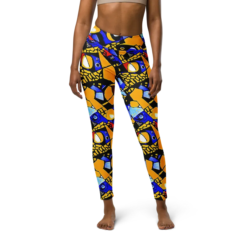 Cosmic Tessellation on Yoga Leggings — Front