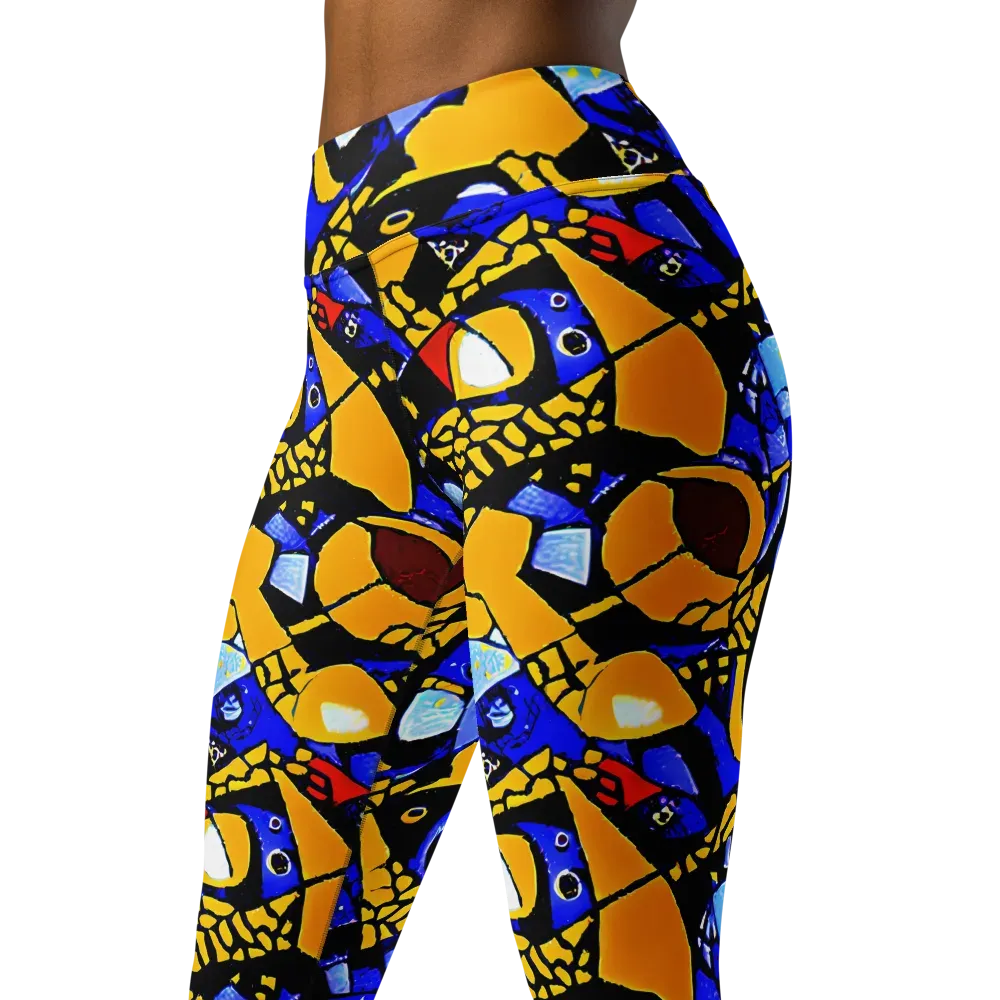 Cosmic Tessellation on Yoga Leggings — Left Front