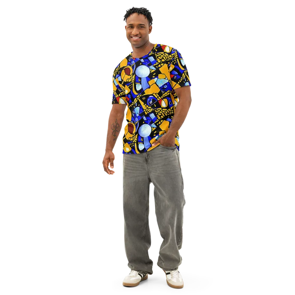 Cosmic Tessellation on Men's Cotton Crew Neck T-Shirt — Front