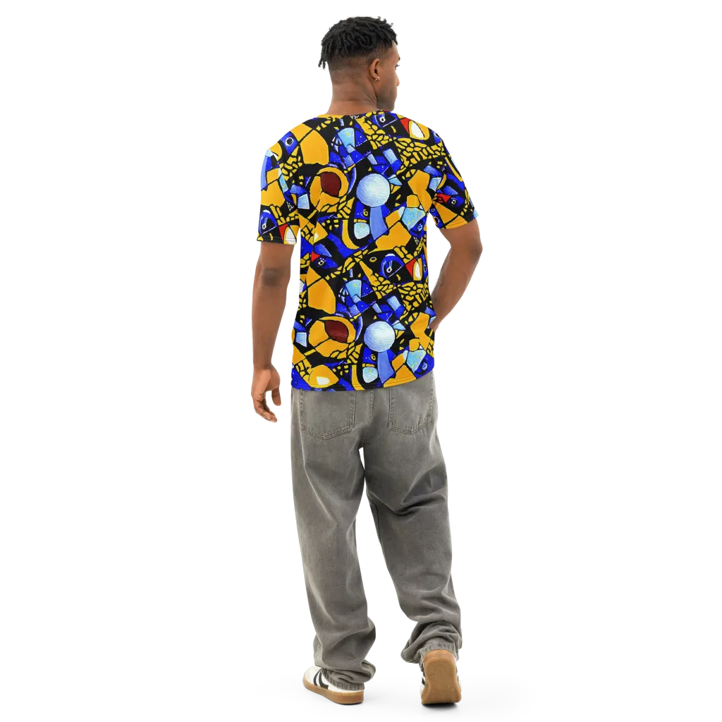 Cosmic Tessellation on Men's Cotton Crew Neck T-Shirt — Back