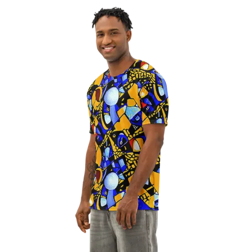 Cosmic Tessellation on a Men's Cotton Crew Neck T-Shirt