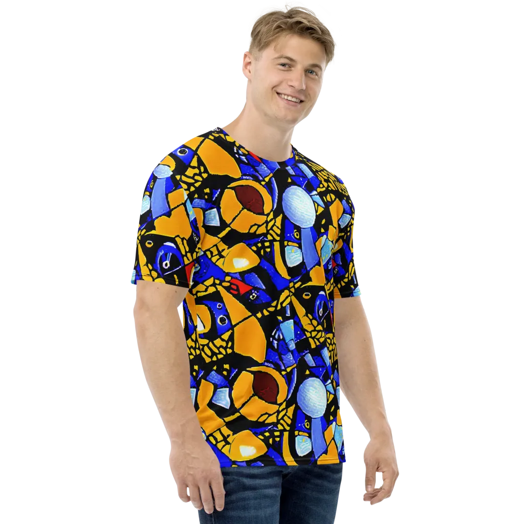 Cosmic Tessellation on Men's Crew Neck T-Shirt — Right