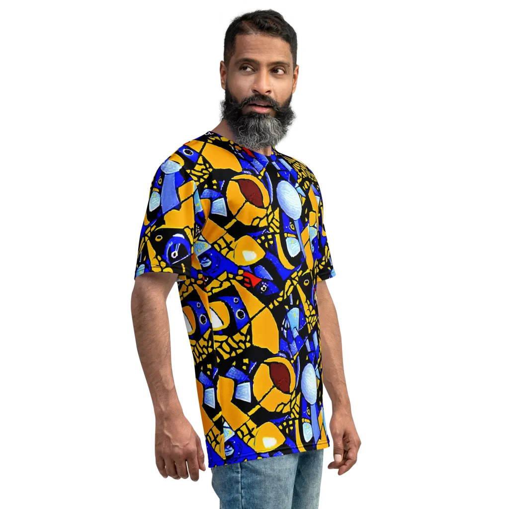 Cosmic Tessellation on Men's Crew Neck T-Shirt — Right