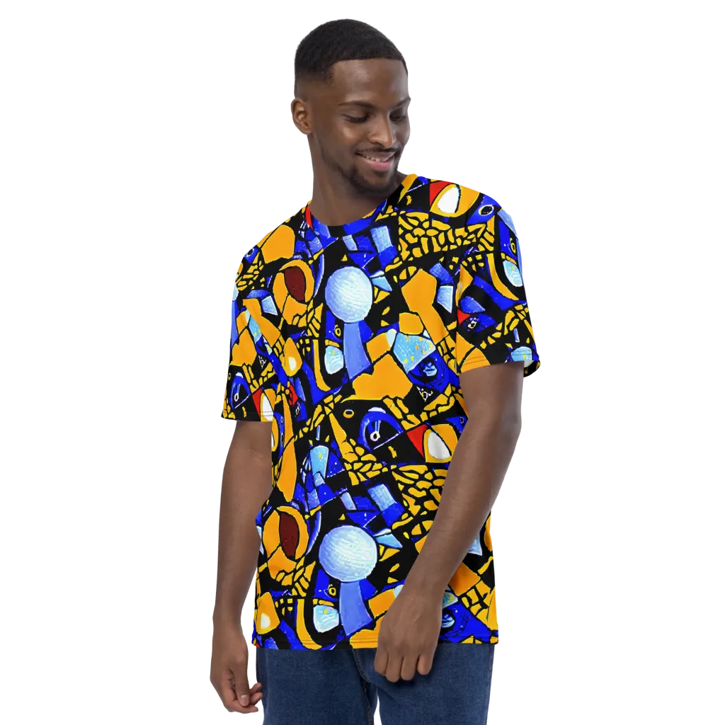 Cosmic Tessellation on Men's Crew Neck T-Shirt — Left