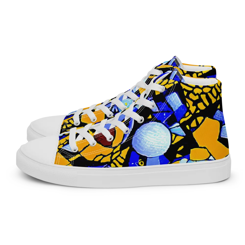 Cosmic Tessellation on Men's High Top Canvas Shoes — Left