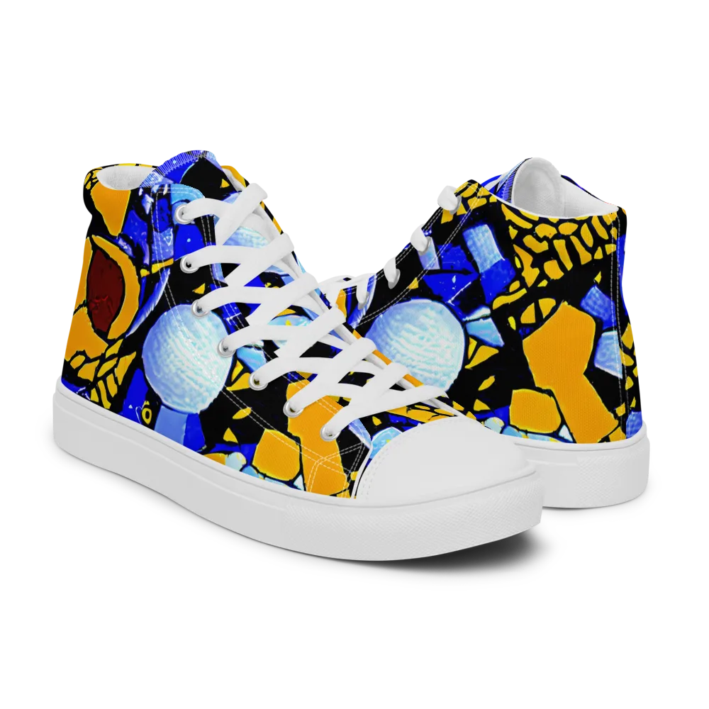Cosmic Tessellation on Men's High Top Canvas Shoes — Right